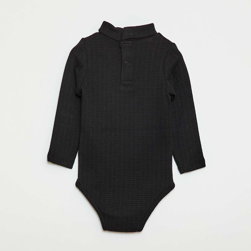 Body en maille pointelle avec col montant