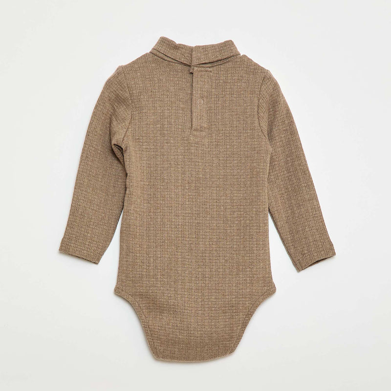 Body en maille pointelle avec col montant