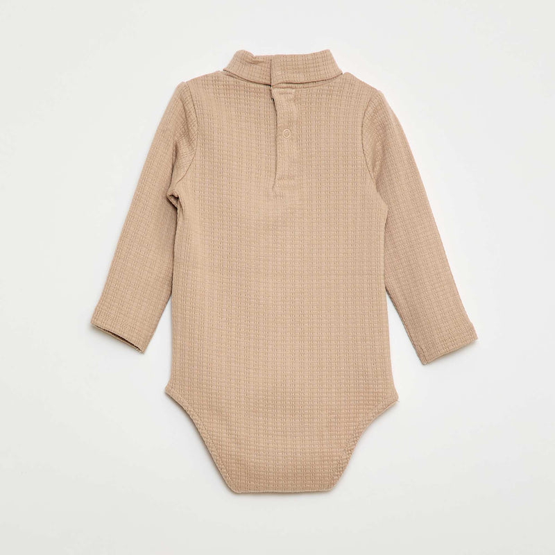 Body en maille pointelle avec col montant