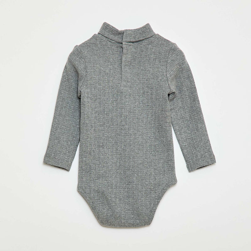 Body en maille pointelle avec col montant