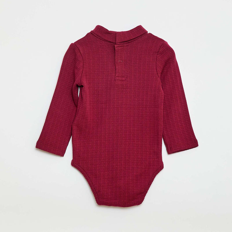 Body en maille pointelle avec col montant