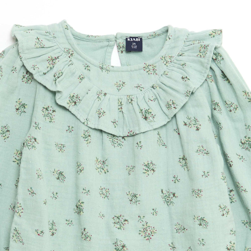 Blouse manche longue en gaze de coton