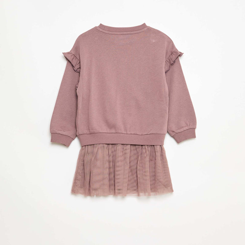 Robe sweat avec base jupe en tulle
