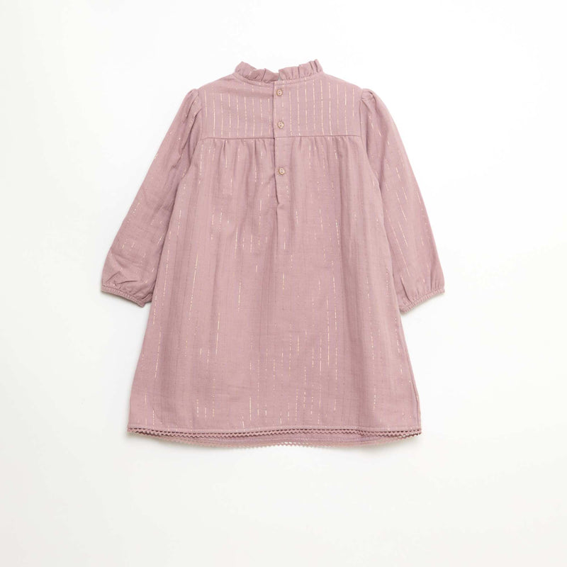 Robe en gaze de coton avec fils brillants