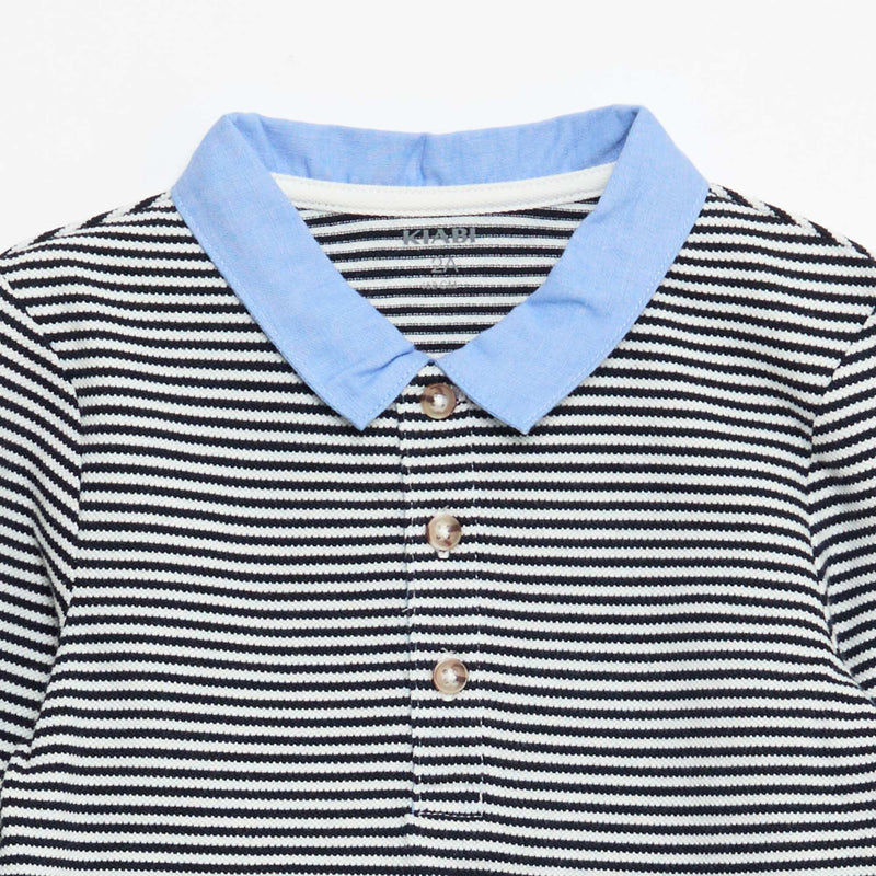 Polo manches longues effet 2-en-1