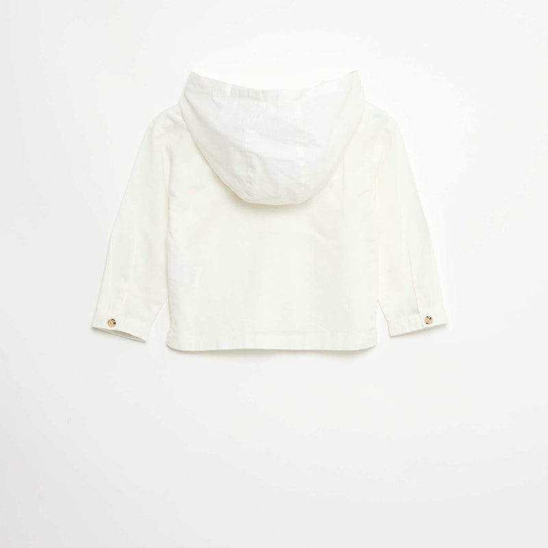 Chemise à capuche en lin mélangé