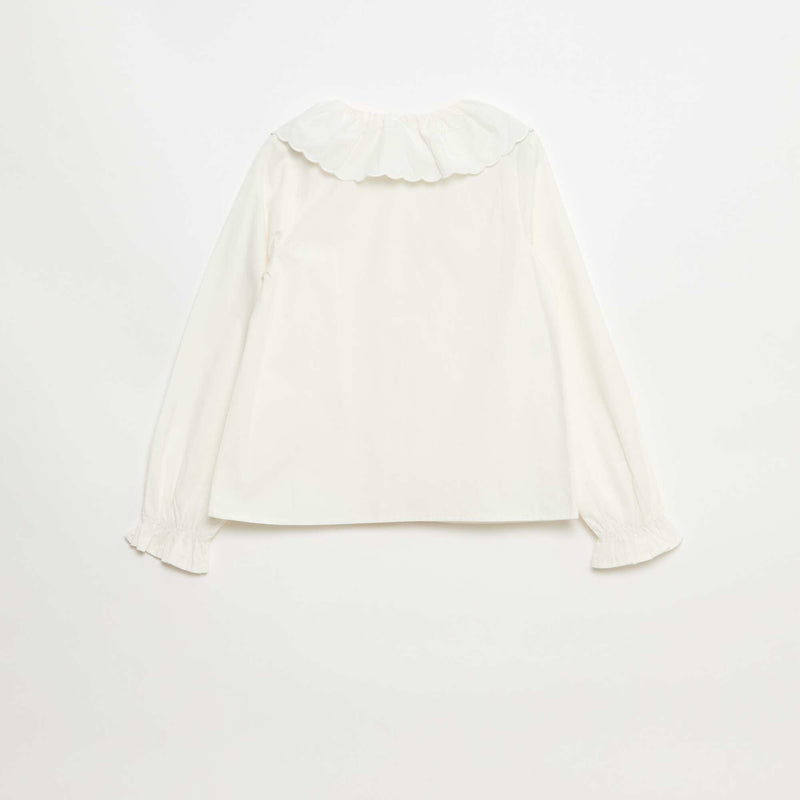 Blouse à collerette unie