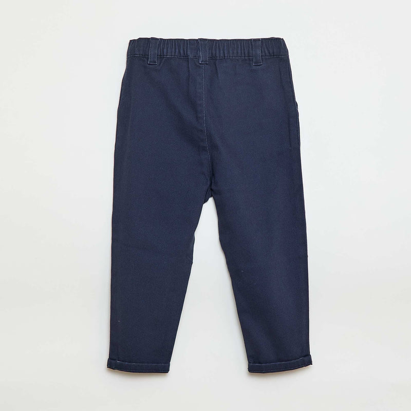 Pantalon paperbag en dobby