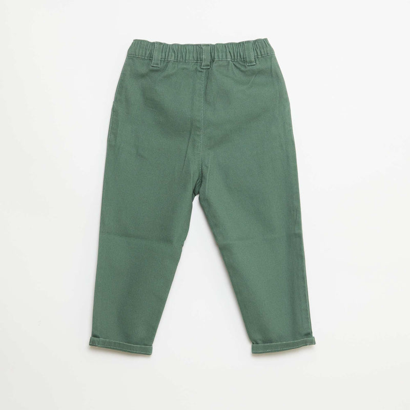Pantalon paperbag en dobby