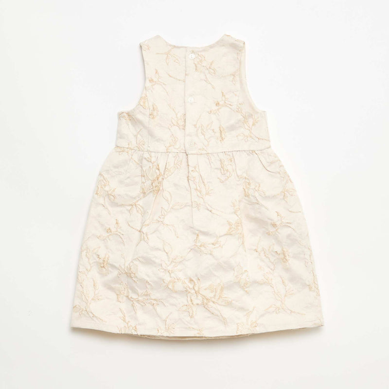 Robe trapèze en jacquard brodé