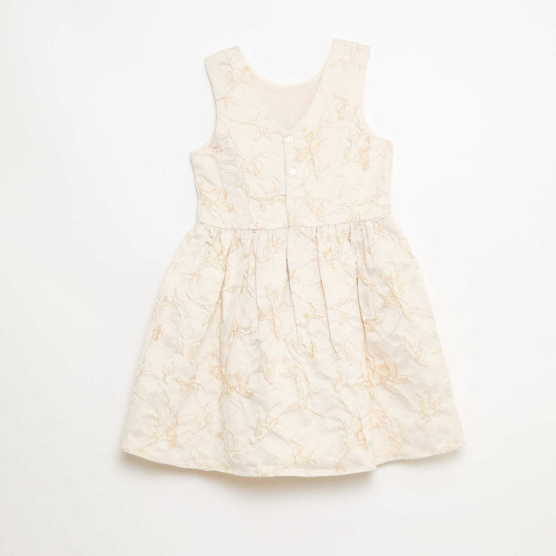 Robe sans manche en jacquard avec gros nœud