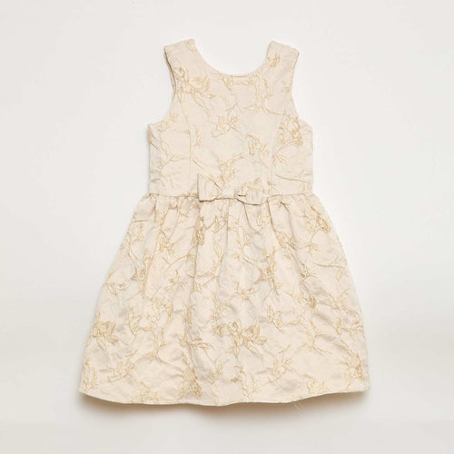Robe sans manche en jacquard avec gros nœud