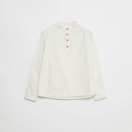 Chemise oxford col mao
