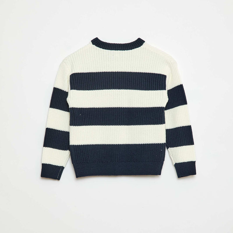 Pull tricoté en color block