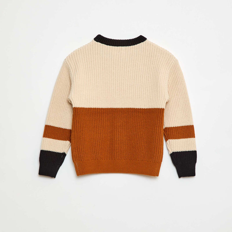 Pull tricoté en color block