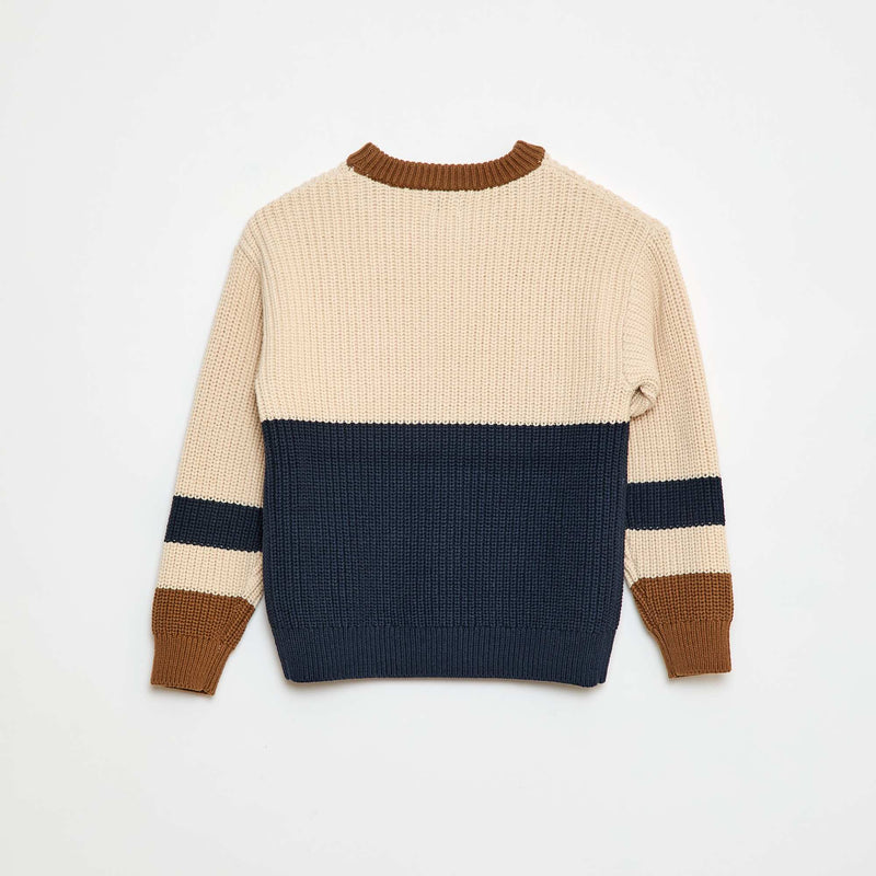 Pull tricoté en color block
