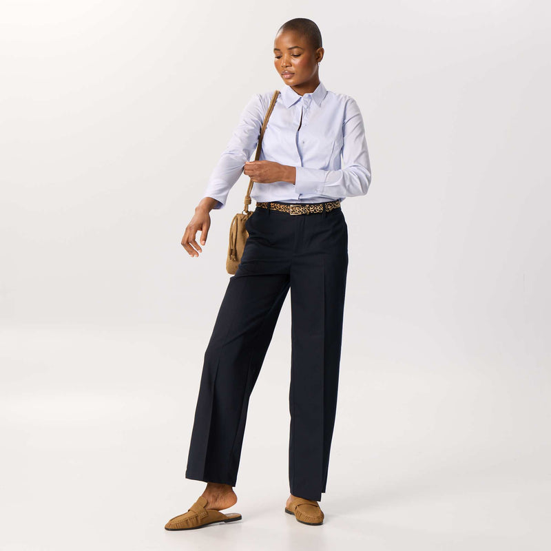 Pantalon large à taille haute pour femme – Bleu – Kiabi Maroc