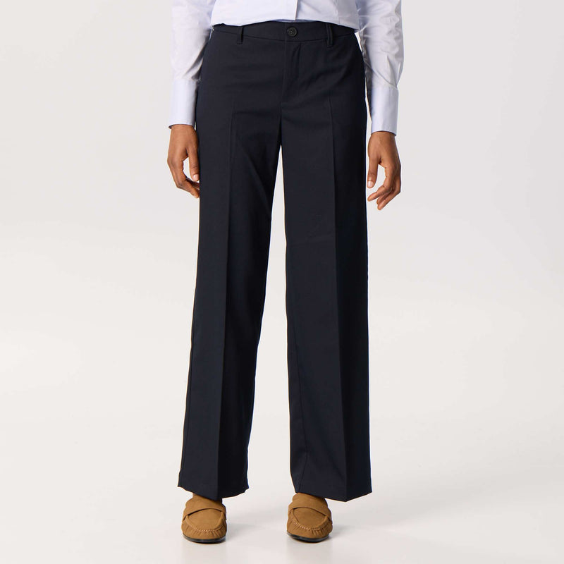 Pantalon large à taille haute pour femme – Bleu – Kiabi Maroc