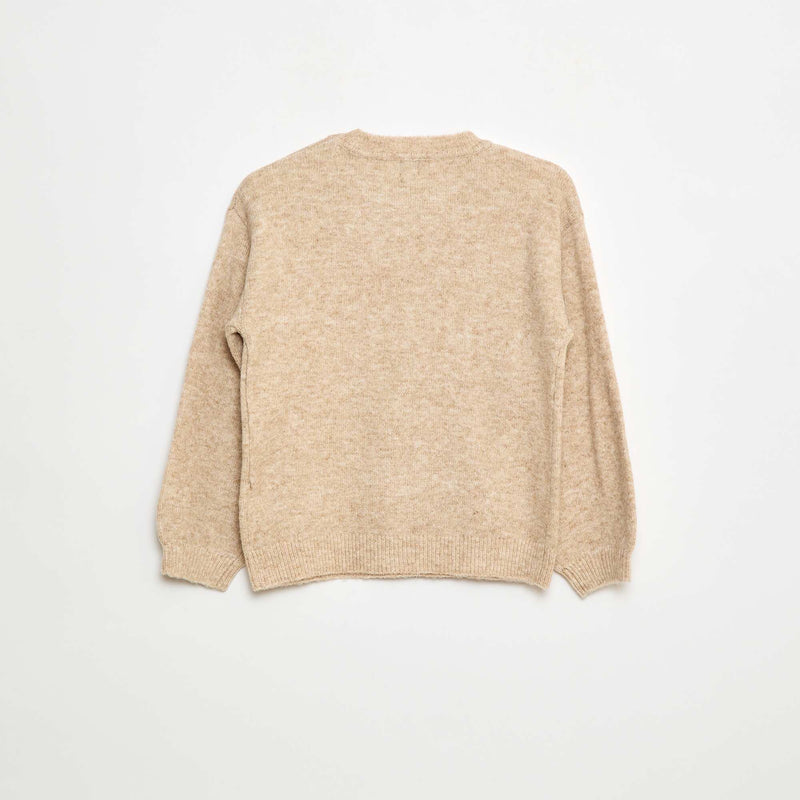 Pull en maille uni à col rond
