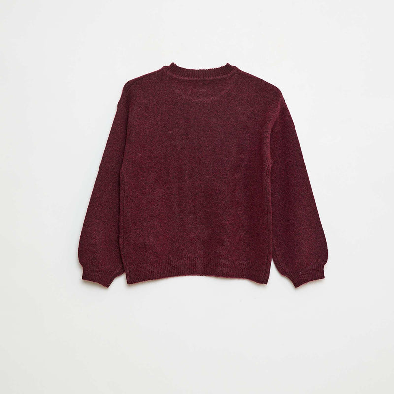 Pull en maille uni à col rond