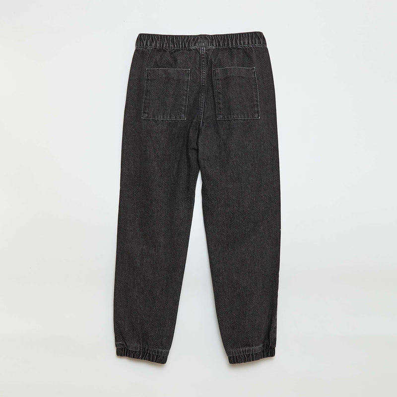 Pantalon denim coupe jogger