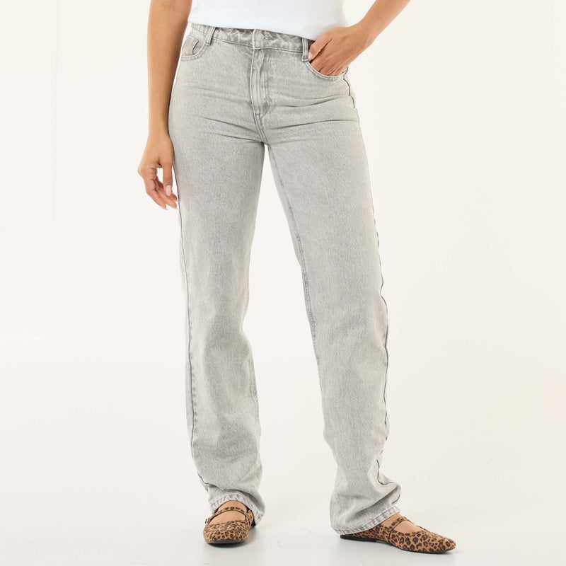 Jean straight denim en coton