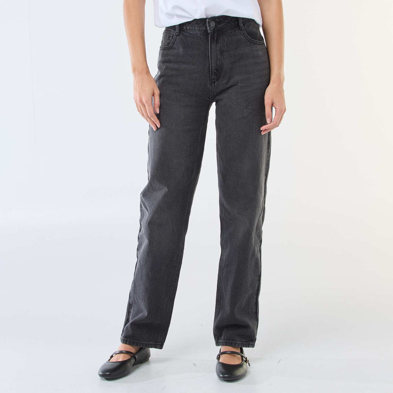 Jean straight denim en coton