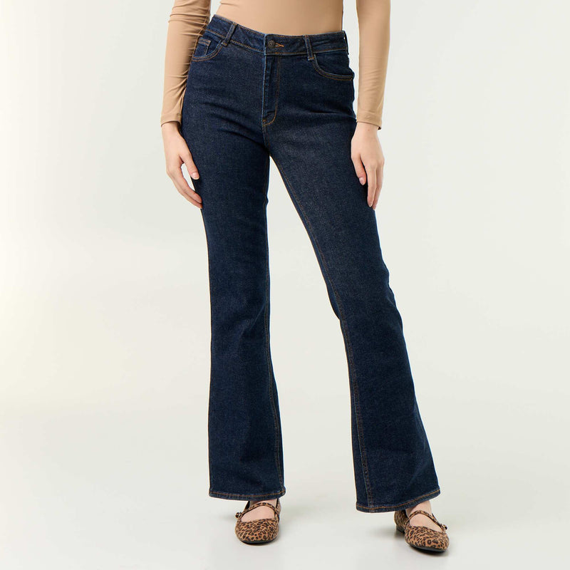 Jean coupe flare/bootcut à taille haute