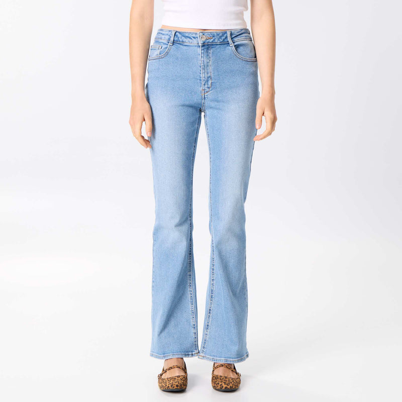 Jean coupe flare/bootcut à taille haute – Bleu – Kiabi Maroc