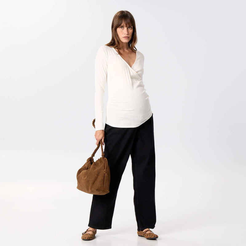 Pantalon grossesse avec ceinture stretch – Bleu – Kiabi Maroc
