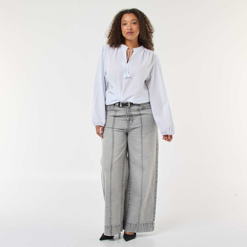 Blouse fluide fines rayures