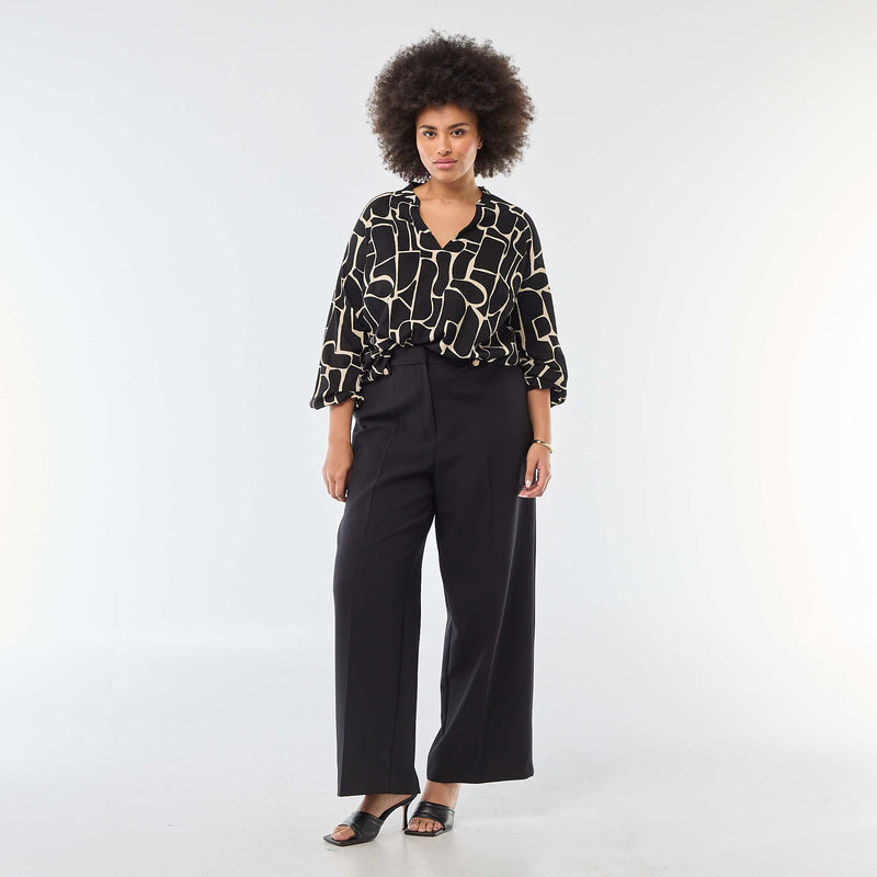 Blouse à col V avec motif allover