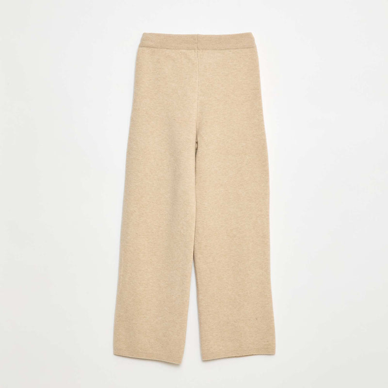 Pantalon wide leg en tricot