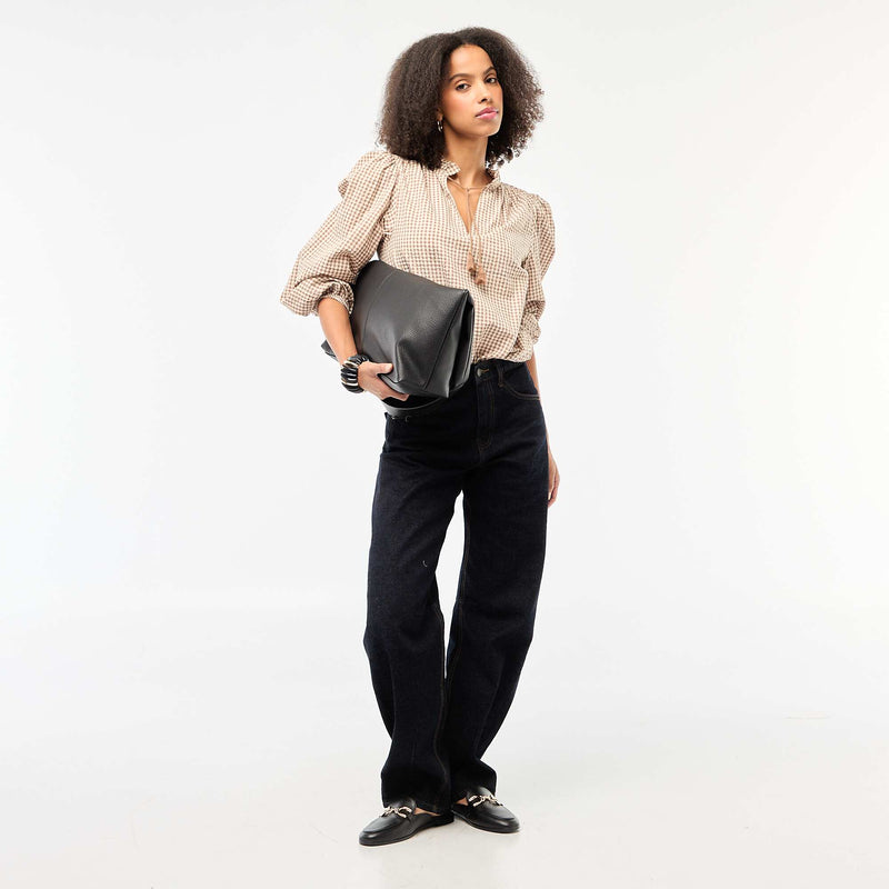 Blouse manches longues à carreaux