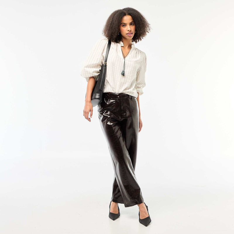 Blouse manches longues à carreaux