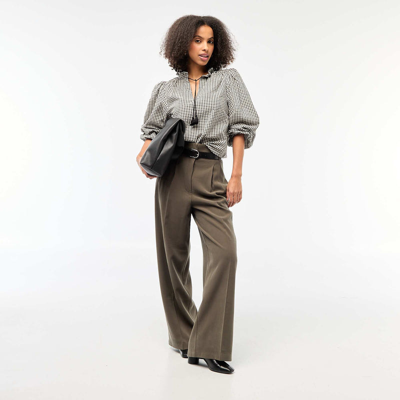Blouse manches longues à carreaux