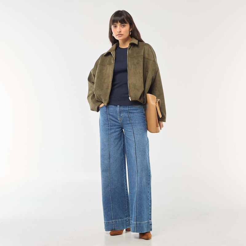 Pull col rond en rib uni