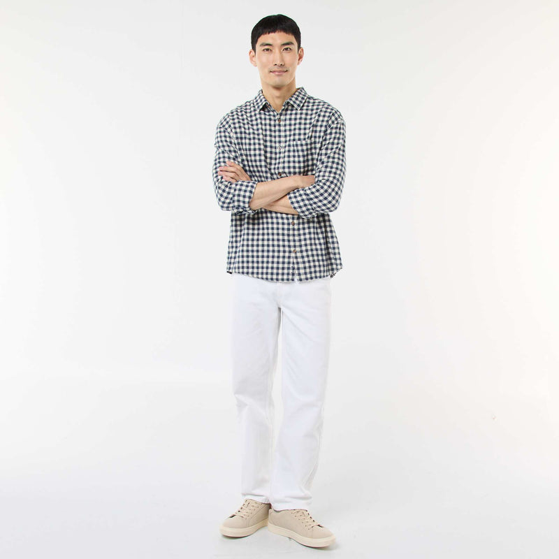 Chemise à carreaux en flanelle de coton