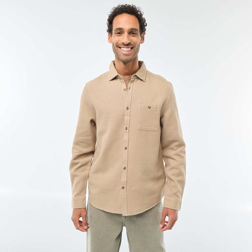 Chemise à manches longues en matière gaufrée