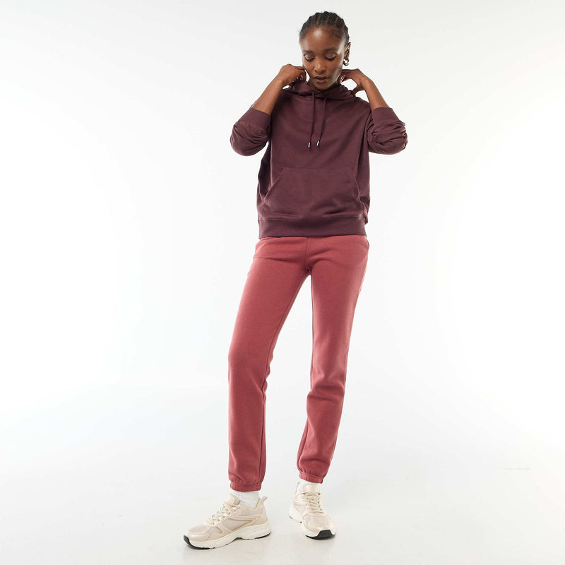 Sweat à capuche uni en coton