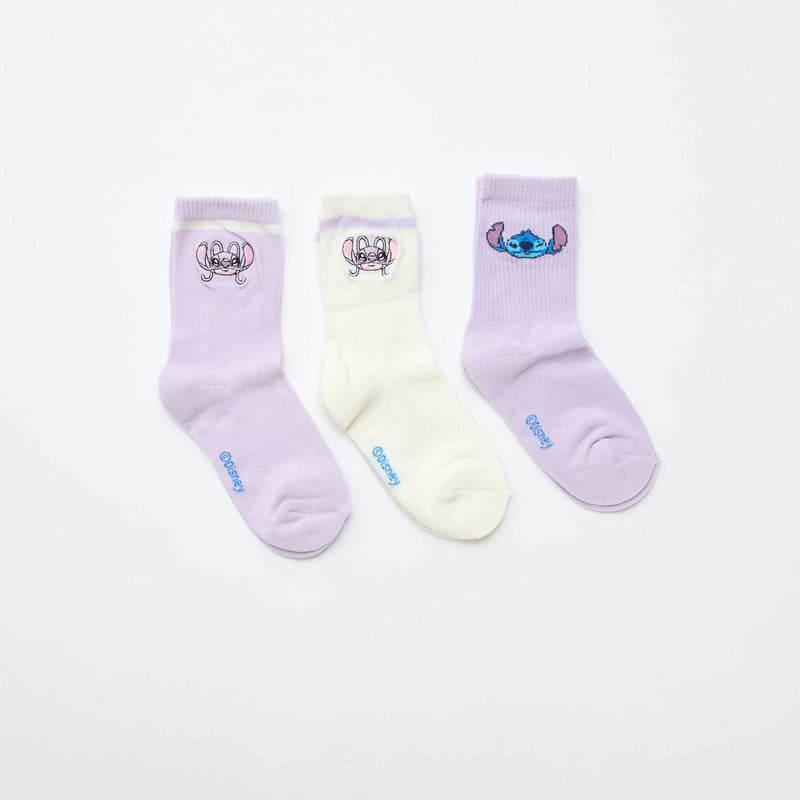 Lot de 3 paires de chaussettes 'Stitch'