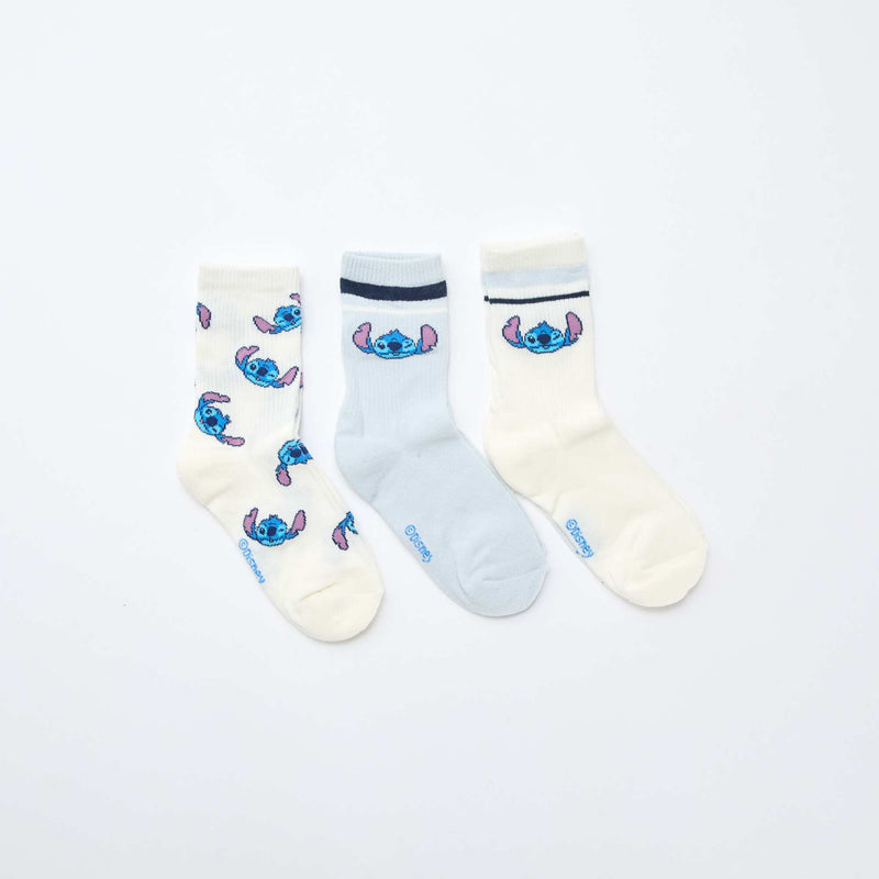 Lot de 3 paires de chaussettes 'Stitch'