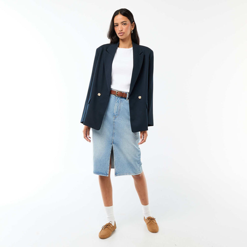 Veste de tailleur avec ouverture double boutonnage