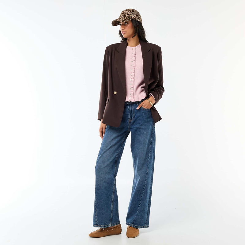 Veste de tailleur avec ouverture double boutonnage