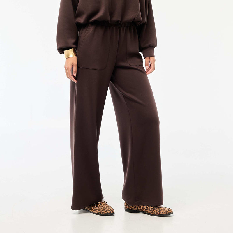 Pantalon jogging large maille douce