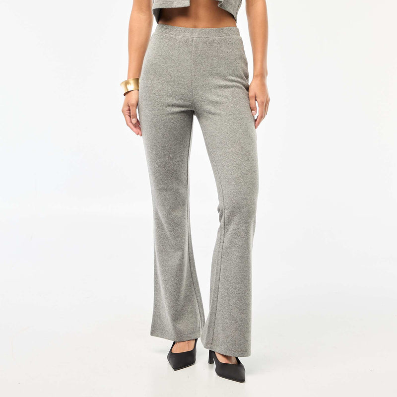Pantalon flare en maille doudou