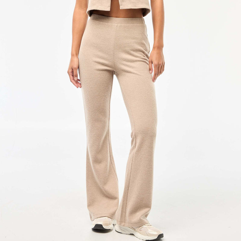 Pantalon flare en maille doudou