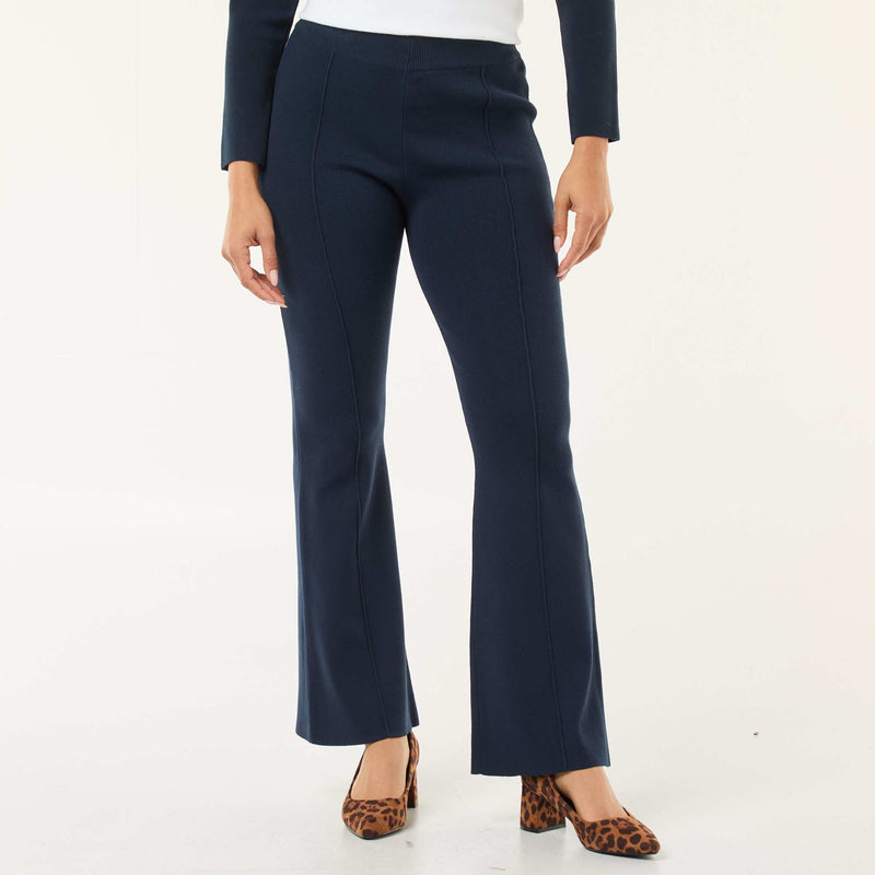 Pantalon large en maille ottoman uni