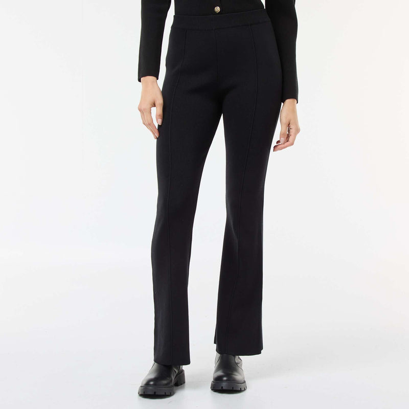 Pantalon large en maille ottoman uni