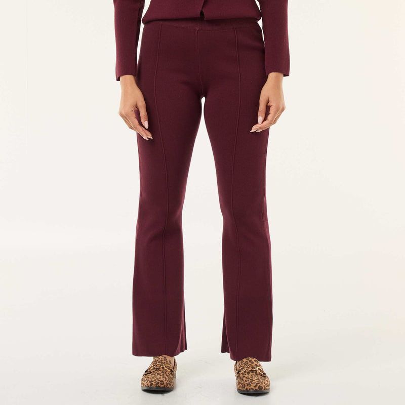 Pantalon large en maille ottoman uni